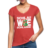 Schlau wie Schlange - Frauen Vintage T-Shirt - Rot meliert