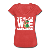 Schlau wie Schlange - Frauen Vintage T-Shirt - Rot meliert