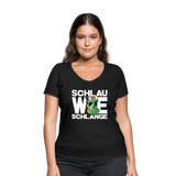 Schlau wie Schlange - Frauen Bio-T-Shirt mit V-Ausschnitt von Stanley & Stella - Schwarz