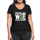 Schlau wie Schlange - Frauen Bio-T-Shirt mit V-Ausschnitt von Stanley & Stella - Schwarz