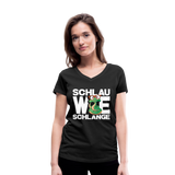 Schlau wie Schlange - Frauen Bio-T-Shirt mit V-Ausschnitt von Stanley & Stella - Schwarz