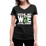 Schlau wie Schlange - Frauen Bio-T-Shirt mit V-Ausschnitt von Stanley & Stella - Schwarz