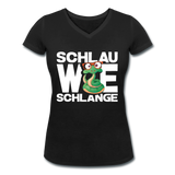 Schlau wie Schlange - Frauen Bio-T-Shirt mit V-Ausschnitt von Stanley & Stella - Schwarz