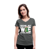 Schlau wie Schlange - Frauen Bio-T-Shirt mit V-Ausschnitt von Stanley & Stella - Anthrazit