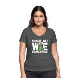 Schlau wie Schlange - Frauen Bio-T-Shirt mit V-Ausschnitt von Stanley & Stella - Anthrazit