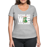 Schlau wie Schlange - Frauen Bio-T-Shirt mit V-Ausschnitt von Stanley & Stella - Grau meliert