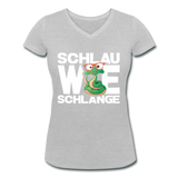 Schlau wie Schlange - Frauen Bio-T-Shirt mit V-Ausschnitt von Stanley & Stella - Grau meliert