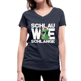 Schlau wie Schlange - Frauen Bio-T-Shirt mit V-Ausschnitt von Stanley & Stella - Navy