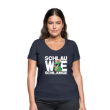 Schlau wie Schlange - Frauen Bio-T-Shirt mit V-Ausschnitt von Stanley & Stella - Navy