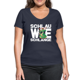 Schlau wie Schlange - Frauen Bio-T-Shirt mit V-Ausschnitt von Stanley & Stella - Navy