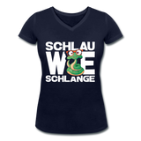 Schlau wie Schlange - Frauen Bio-T-Shirt mit V-Ausschnitt von Stanley & Stella - Navy