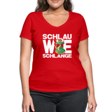 Schlau wie Schlange - Frauen Bio-T-Shirt mit V-Ausschnitt von Stanley & Stella - Rot