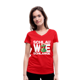 Schlau wie Schlange - Frauen Bio-T-Shirt mit V-Ausschnitt von Stanley & Stella - Rot