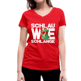 Schlau wie Schlange - Frauen Bio-T-Shirt mit V-Ausschnitt von Stanley & Stella - Rot