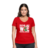 Schlau wie Schlange - Frauen Bio-T-Shirt mit V-Ausschnitt von Stanley & Stella - Rot