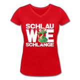 Schlau wie Schlange - Frauen Bio-T-Shirt mit V-Ausschnitt von Stanley & Stella - Rot