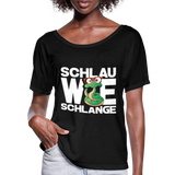 Schlau wie Schlange - Frauen T-Shirt mit Fledermausärmeln von Bella + Canvas - Schwarz