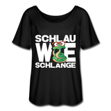 Schlau wie Schlange - Frauen T-Shirt mit Fledermausärmeln von Bella + Canvas - Schwarz