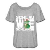 Schlau wie Schlange - Frauen T-Shirt mit Fledermausärmeln von Bella + Canvas - Grau meliert