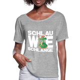 Schlau wie Schlange - Frauen T-Shirt mit Fledermausärmeln von Bella + Canvas - Grau meliert