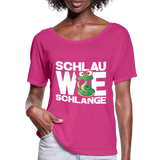 Schlau wie Schlange - Frauen T-Shirt mit Fledermausärmeln von Bella + Canvas - Fuchsiarot