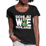 Schlau wie Schlange - Frauen T-Shirt mit U-Ausschnitt - Schwarz