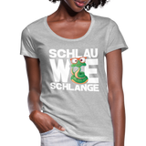 Schlau wie Schlange - Frauen T-Shirt mit U-Ausschnitt - Grau meliert