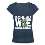 Schlau wie Schlange - Frauen T-Shirt mit U-Ausschnitt - Navy