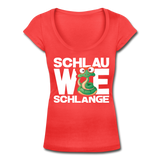 Schlau wie Schlange - Frauen T-Shirt mit U-Ausschnitt - Koralle