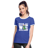 Schlau wie Schlange - Frauen Kontrast-T-Shirt - Blau/Weiß