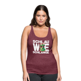 Schlau wie Schlange - Frauen Premium Tank Top - Bordeauxrot meliert