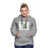 Schlau wie Schlange - Frauen Premium Hoodie - Grau meliert