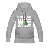 Schlau wie Schlange - Frauen Premium Hoodie - Grau meliert