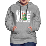 Schlau wie Schlange - Frauen Premium Hoodie - Grau meliert