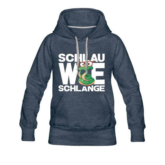 Schlau wie Schlange - Frauen Premium Hoodie - Jeansblau