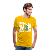 Schlau wie Schlannge - Männer Premium T-Shirt - Sonnengelb