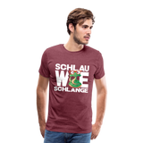 Schlau wie Schlannge - Männer Premium T-Shirt - Bordeauxrot meliert