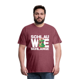 Schlau wie Schlannge - Männer Premium T-Shirt - Bordeauxrot meliert