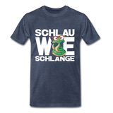 Schlau wie Schlannge - Männer Premium T-Shirt - Blau meliert