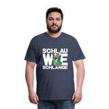 Schlau wie Schlannge - Männer Premium T-Shirt - Blau meliert