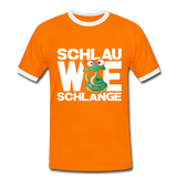 Schlau wie Schlange - Männer Kontrast-T-Shirt - Orange/Weiß