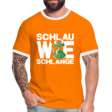 Schlau wie Schlange - Männer Kontrast-T-Shirt - Orange/Weiß