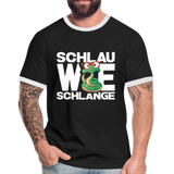 Schlau wie Schlange - Männer Kontrast-T-Shirt - Schwarz/Weiß