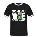 Schlau wie Schlange - Männer Kontrast-T-Shirt - Schwarz/Weiß