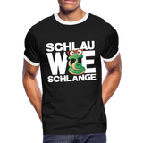 Schlau wie Schlange - Männer Kontrast-T-Shirt - Schwarz/Weiß