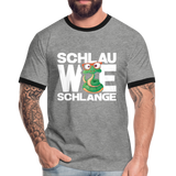 Schlau wie Schlange - Männer Kontrast-T-Shirt - Grau meliert/Schwarz