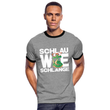 Schlau wie Schlange - Männer Kontrast-T-Shirt - Grau meliert/Schwarz