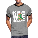 Schlau wie Schlange - Männer Kontrast-T-Shirt - Grau meliert/Schwarz