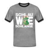 Schlau wie Schlange - Männer Kontrast-T-Shirt - Grau meliert/Schwarz