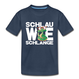 Schlau wie Schlange - Kinder Premium Bio T-Shirt - Navy